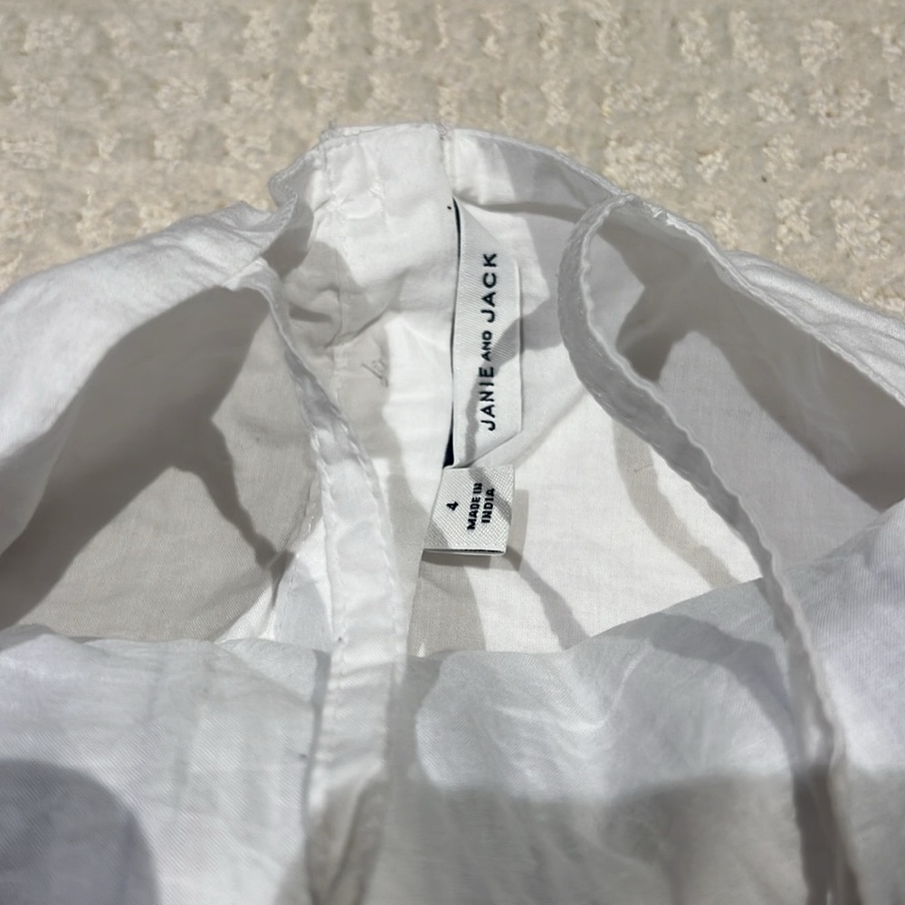 Janie and Jack 4T toddler girls peplum white tank top - Picture 3 of 4